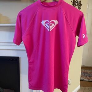 Roxy Hot Pink Swim Top Rash Guard, size Medium